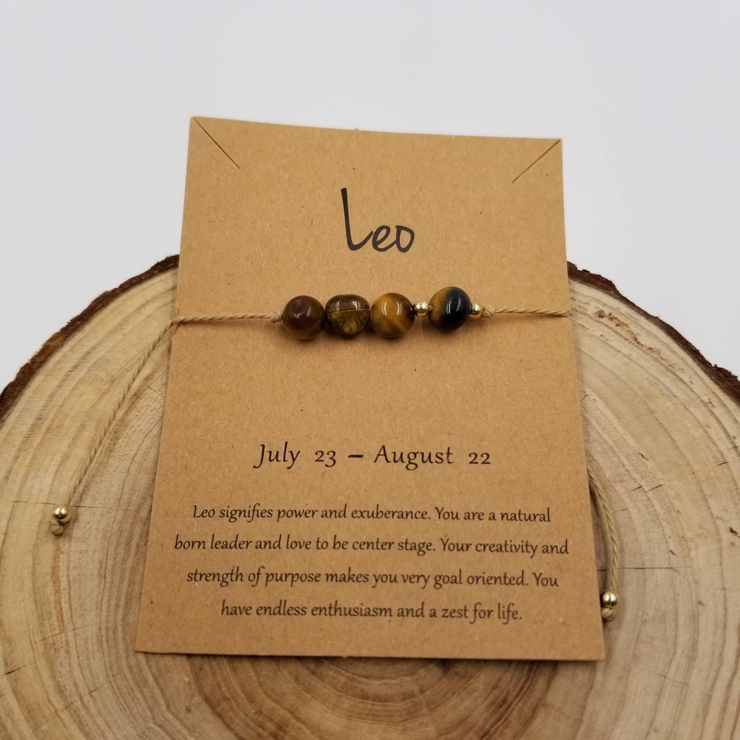 Zodiac Natural Stone Handwoven Constellation Bracelet with Card