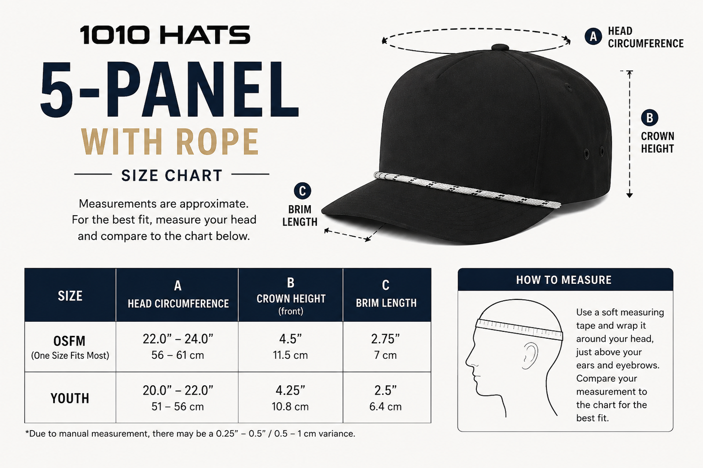 1010 Hats 5-Panel Rope Hat Waterproof Collection