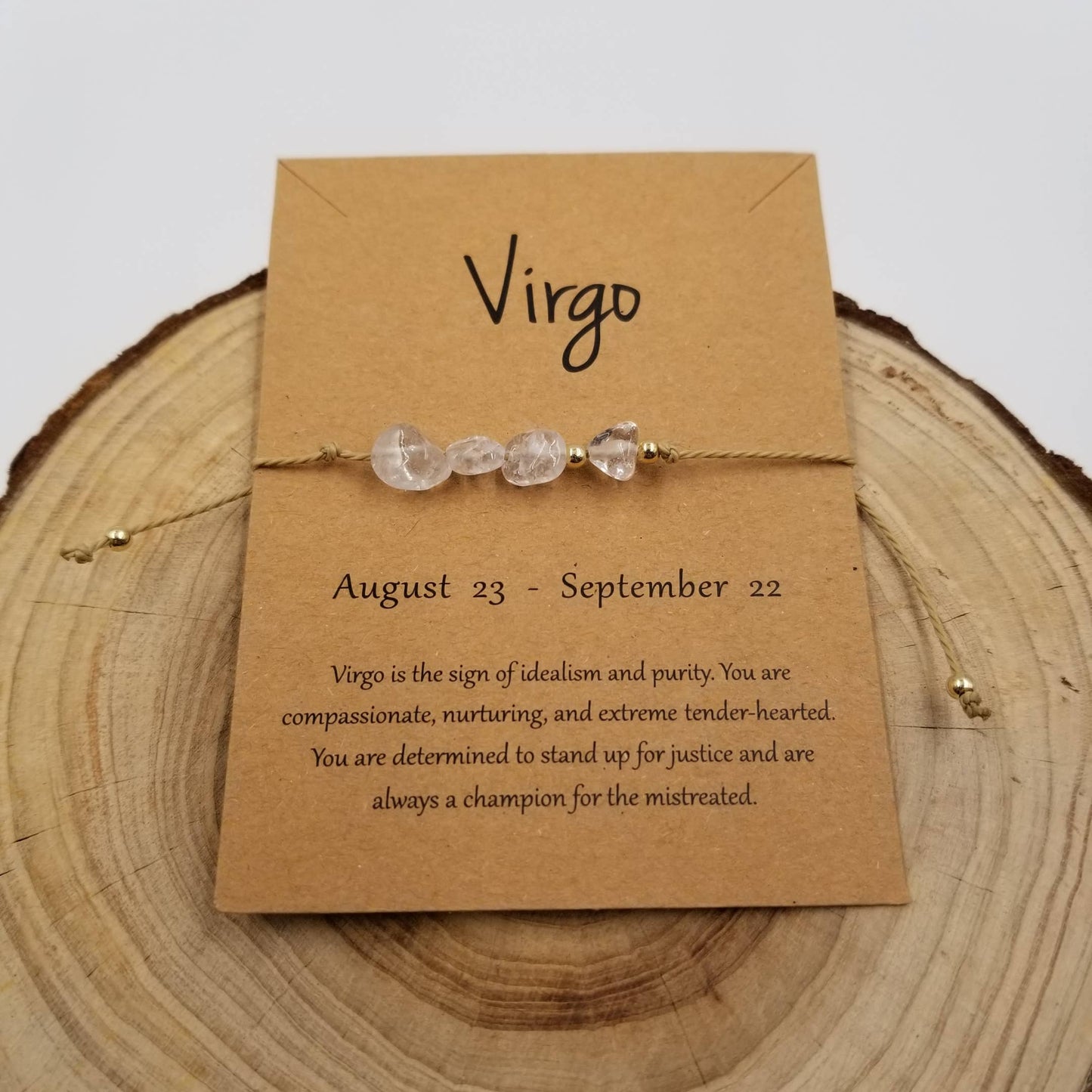 Zodiac Natural Stone Handwoven Constellation Bracelet with Card