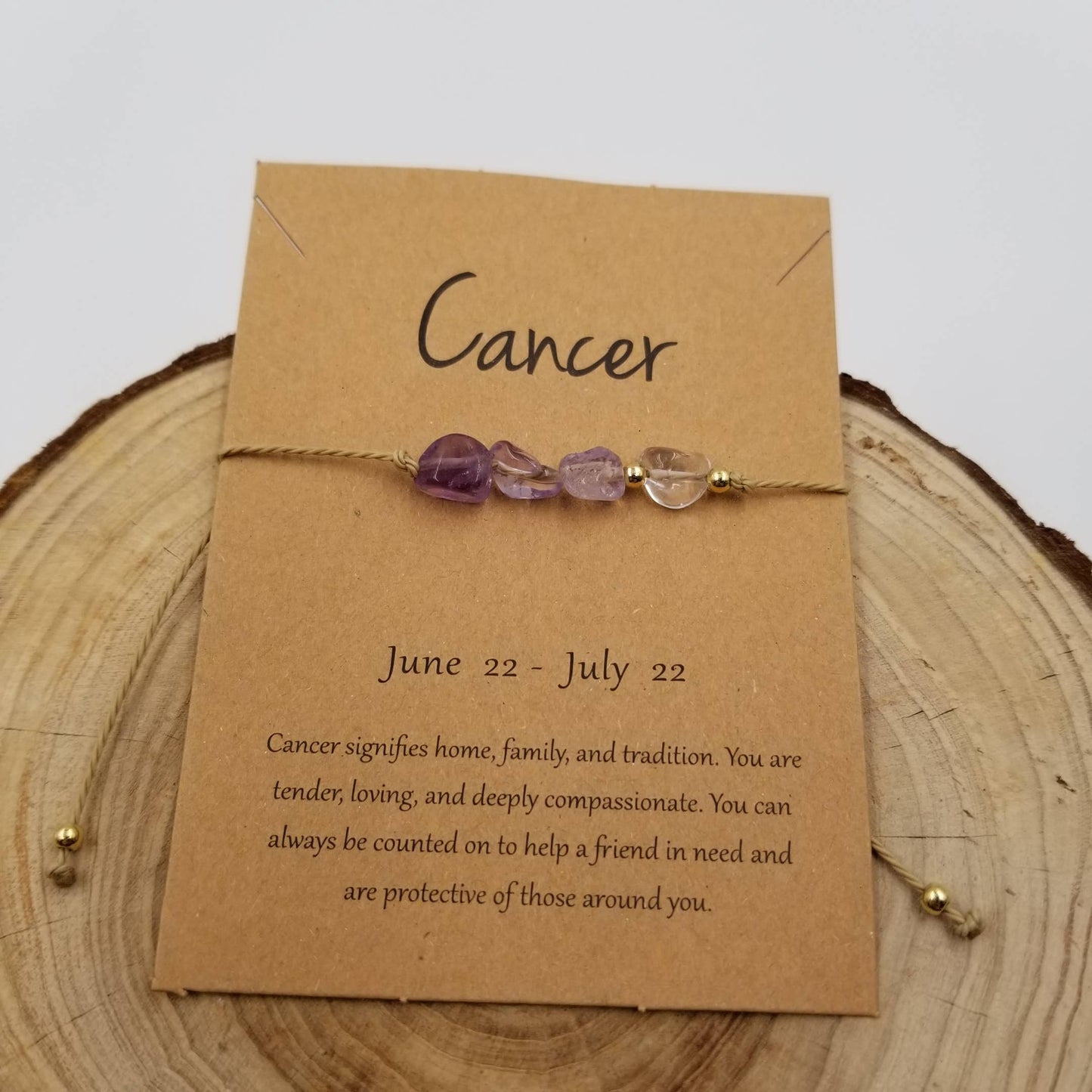 Zodiac Natural Stone Handwoven Constellation Bracelet with Card