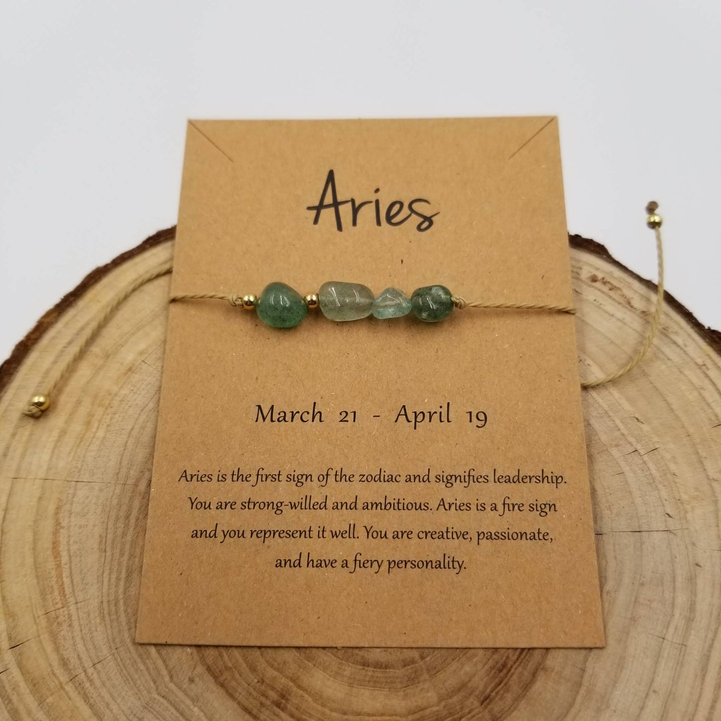Zodiac Natural Stone Handwoven Constellation Bracelet with Card