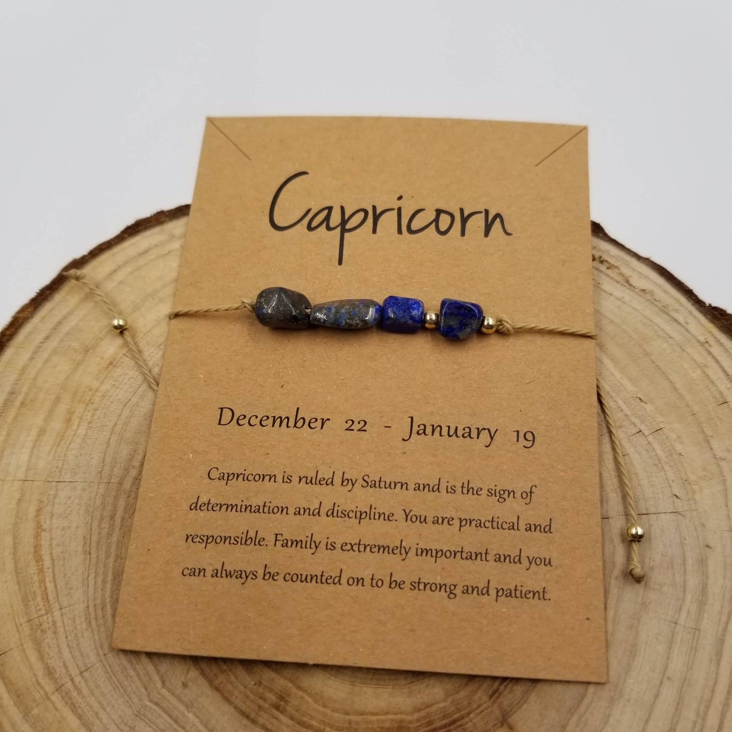 Zodiac Natural Stone Handwoven Constellation Bracelet with Card