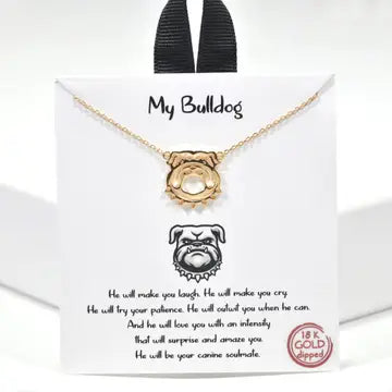 Gold Bulldog Necklace