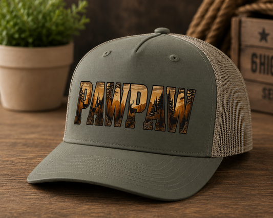 PAWPAW Outdoor Trucker Hat | Richardson 5-Panel Hunting Cap | Grandpa Gift Hat