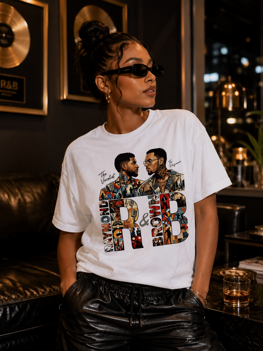 R&B Legends Graphic Tee – Usher & Chris Brown Inspired Natural Unisex T-Shirt