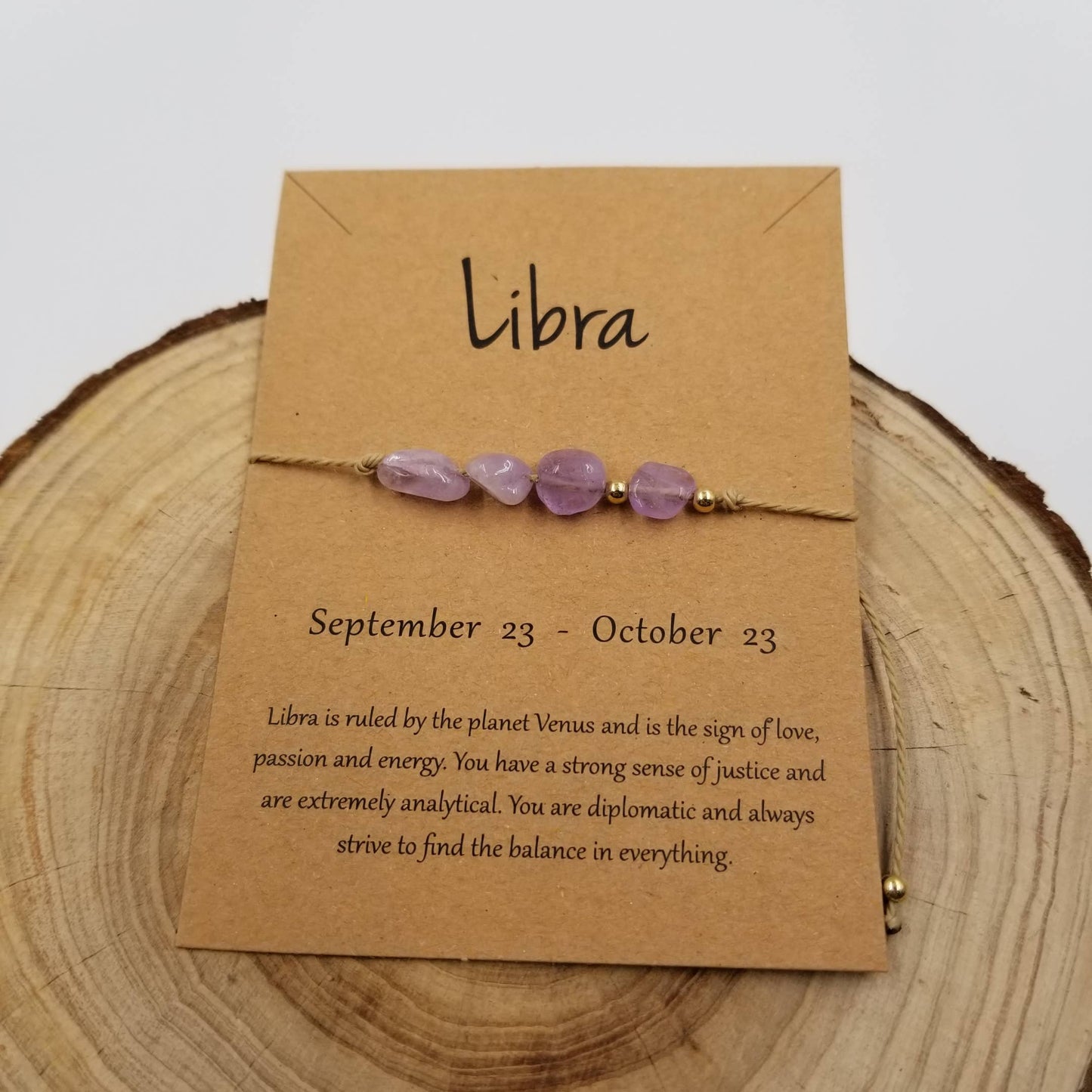 Zodiac Natural Stone Handwoven Constellation Bracelet with Card