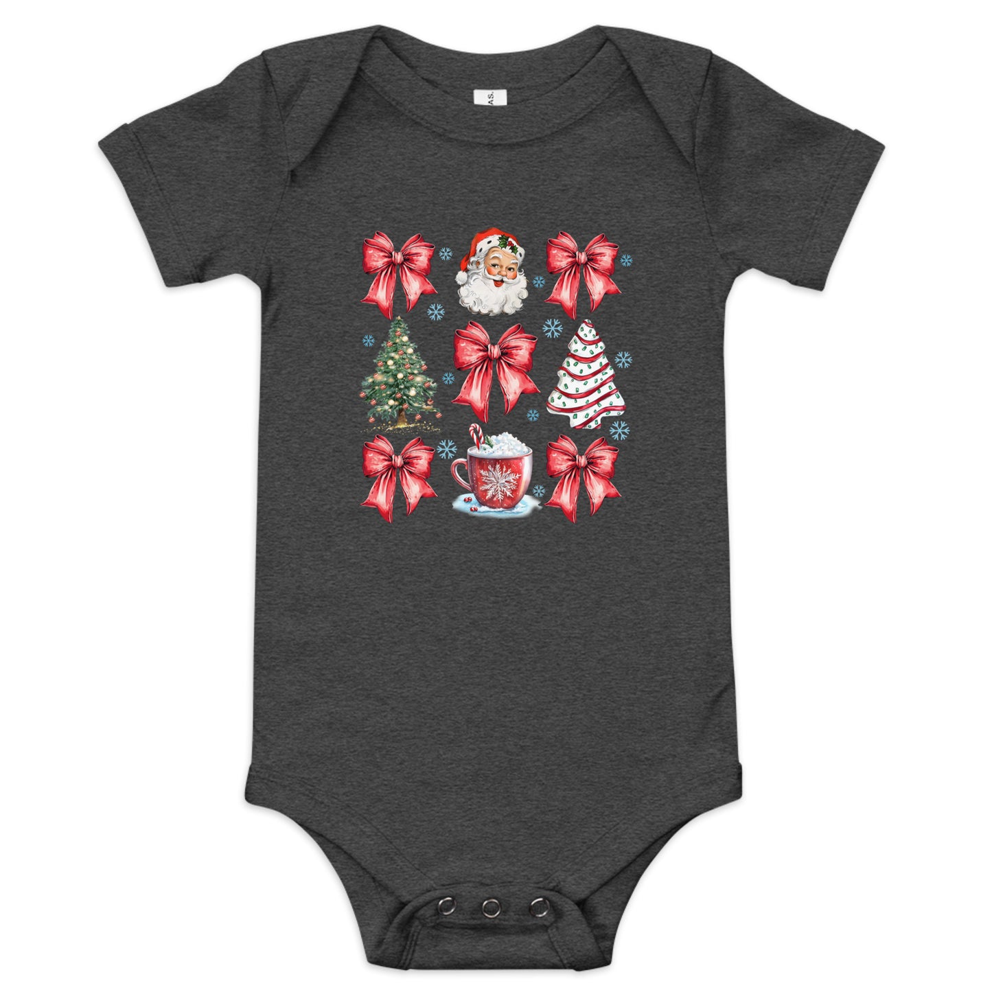 Christmas Bows & Santa Bella+Canvas Onsie