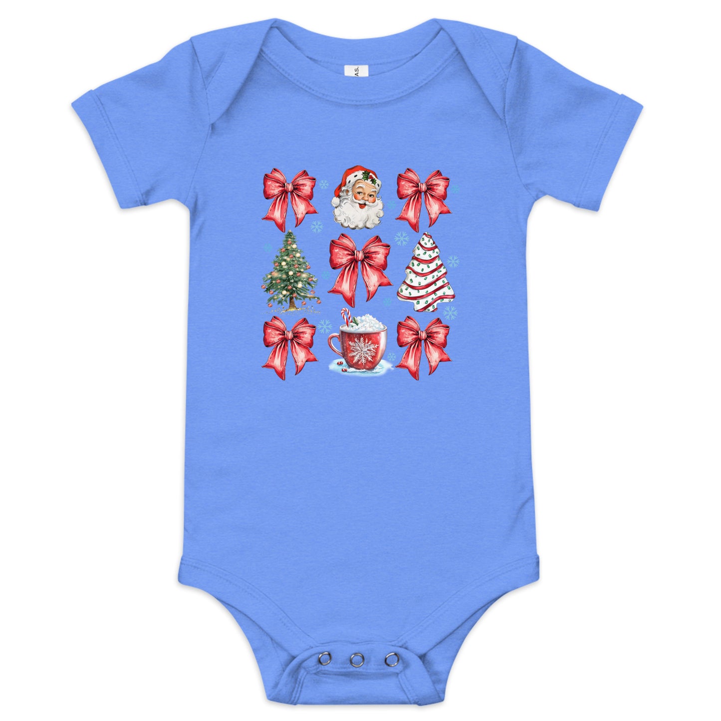 Christmas Bows & Santa Bella+Canvas Onsie