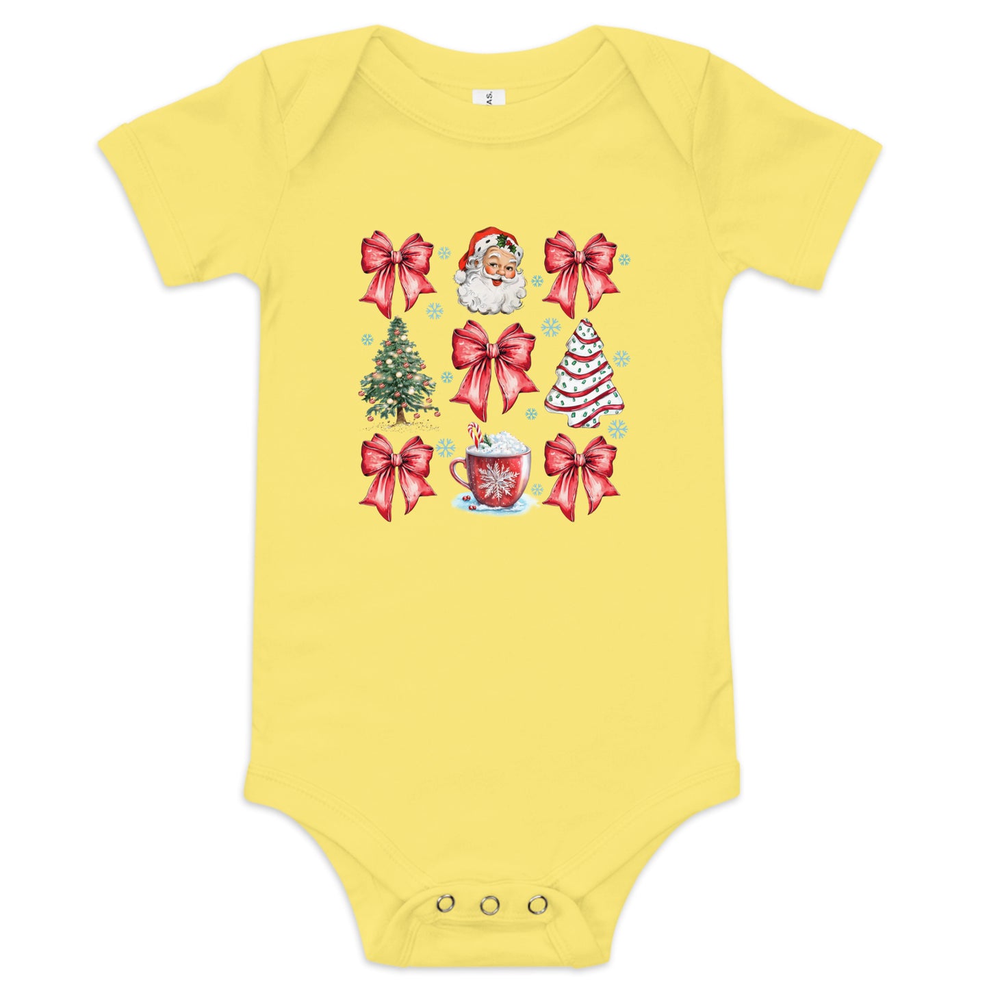 Christmas Bows & Santa Bella+Canvas Onsie