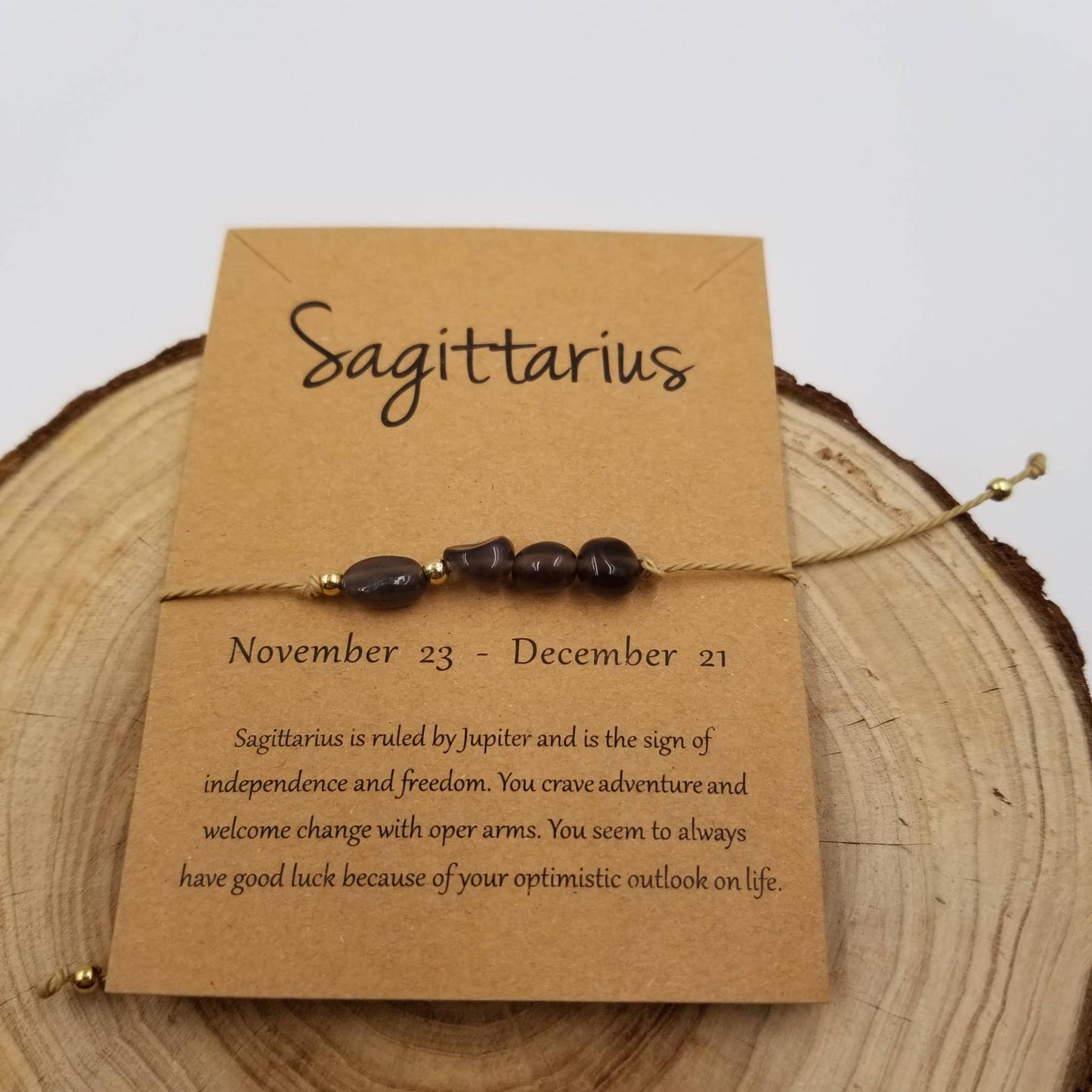 Zodiac Natural Stone Handwoven Constellation Bracelet with Card