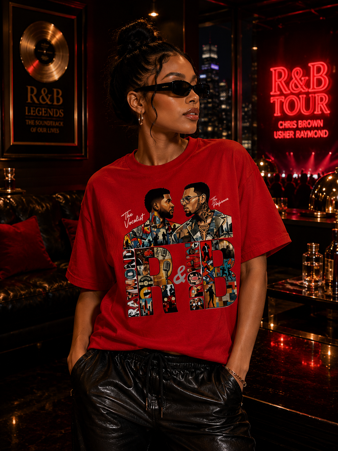R&B Legends Graphic Tee – Usher & Chris Brown Inspired Natural Unisex T-Shirt