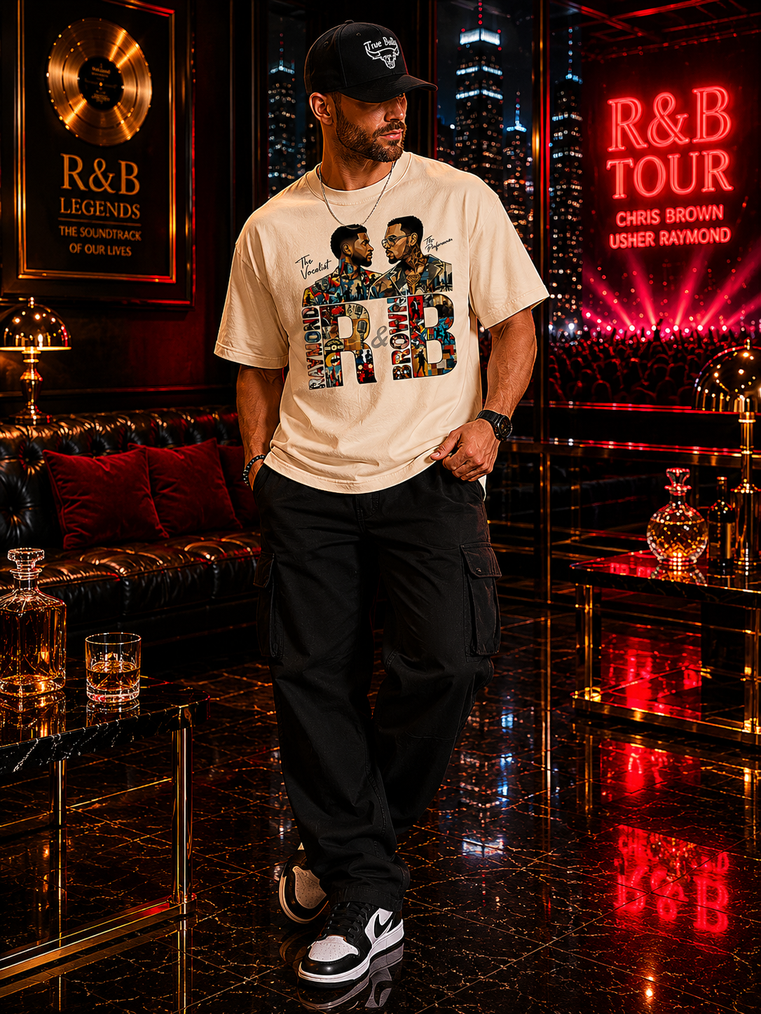 R&B Legends Graphic Tee – Usher & Chris Brown Inspired Natural Unisex T-Shirt