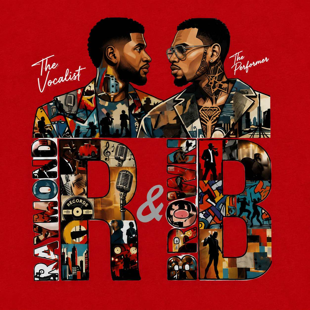 R&B Legends Graphic Tee – Usher & Chris Brown Inspired Natural Unisex T-Shirt