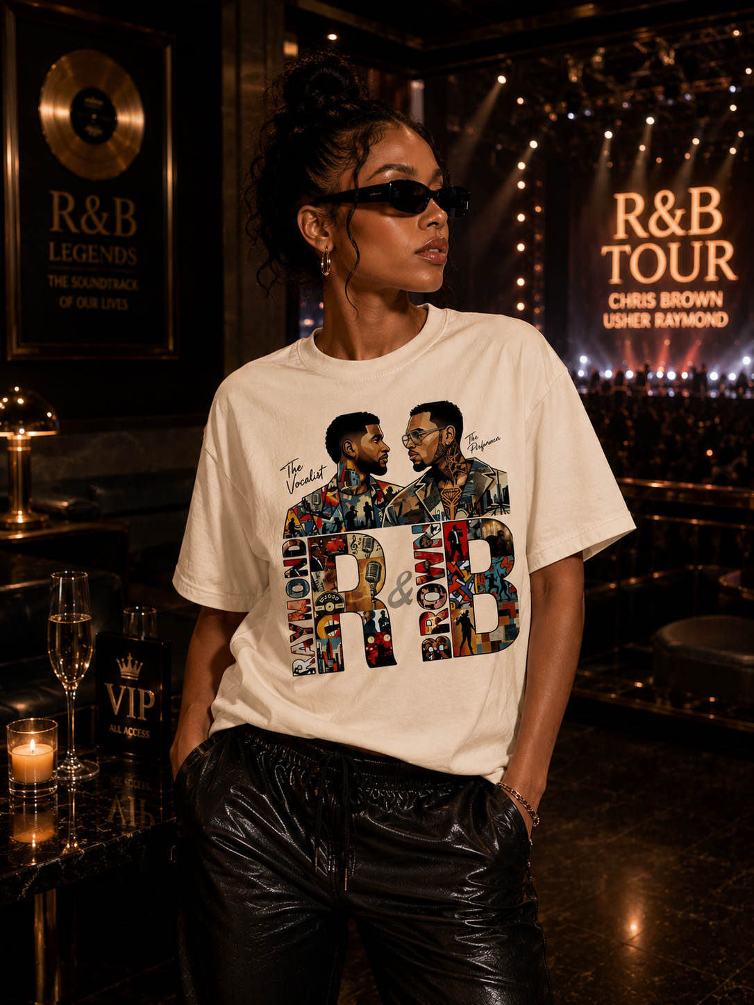 R&B Legends Graphic Tee – Usher & Chris Brown Inspired Natural Unisex T-Shirt