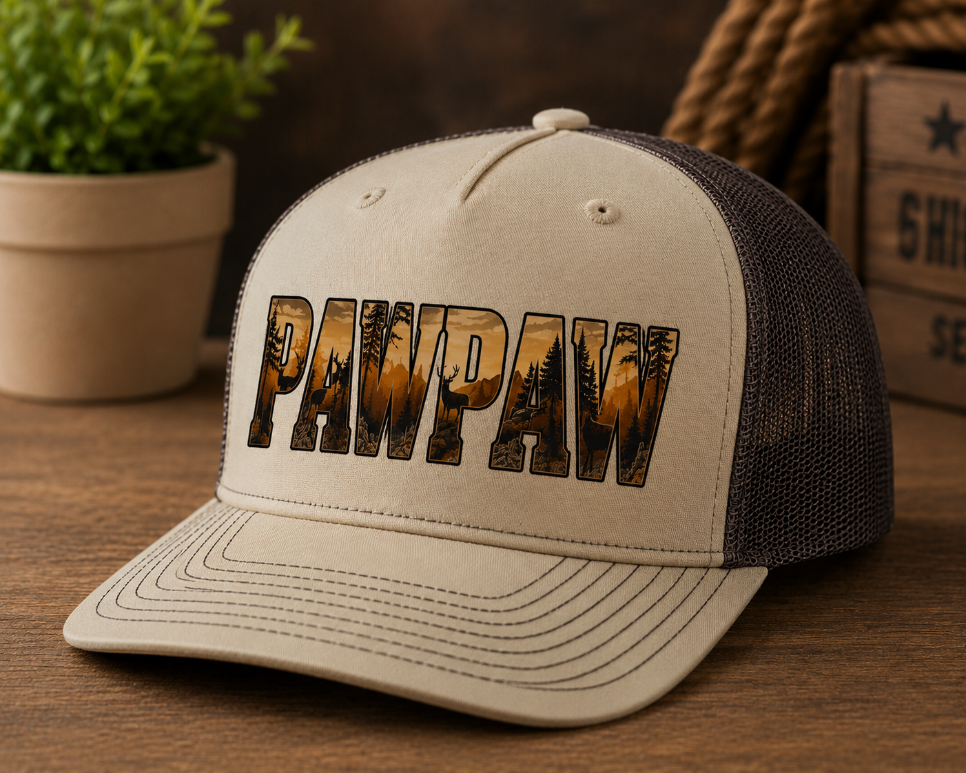 PAWPAW Outdoor Trucker Hat | Richardson 5-Panel Hunting Cap | Grandpa Gift Hat