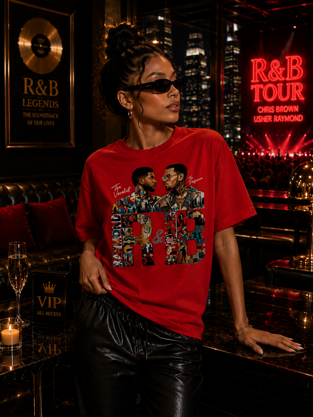 R&B Legends Graphic Tee – Usher & Chris Brown Inspired Natural Unisex T-Shirt
